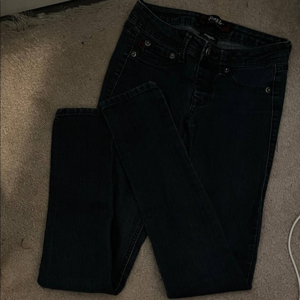 Women's Fragile Dark Blue Skinny Jeans